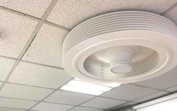 Posa di un ventilatore Exhale su controsoffitti e superfici non piane