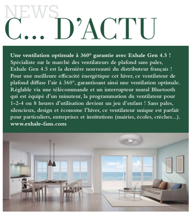 ventilateur Exhale dans magazine Maison et Jardins actuels