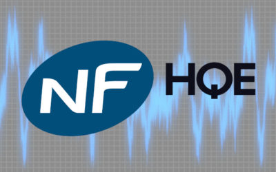 Akustik von Deckenventilatoren: Zoom auf das Label NF Habitat HQE
