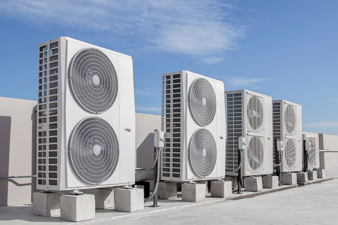 fleet of rooftop air conditioners